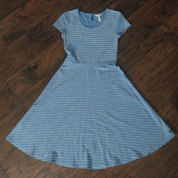 Matilda Jane Blue Exploration Striped Knit Dress Short Sleeve Womens Sz XS - Picture 5 of 10